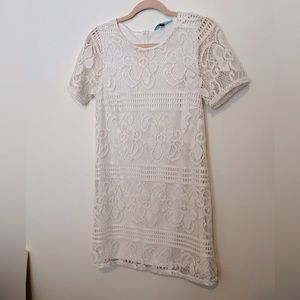 White floral lace dress